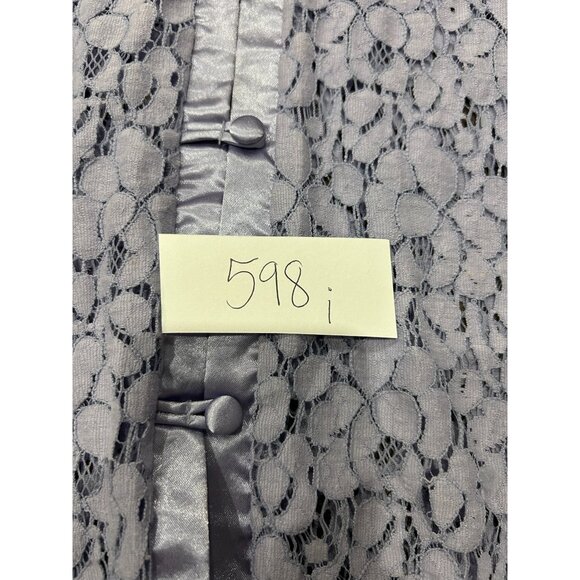 Vintage Dialogue Button Front Cardigan and Tank Set Lavender Sz XL Satin Trim - Picture 9 of 13